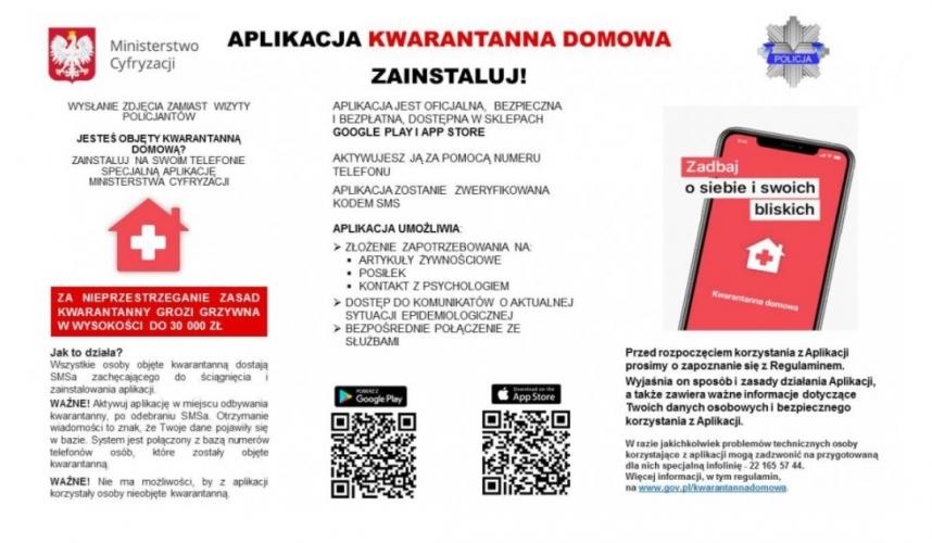 Aplikacja KWARANTANNA DOMOWA - ZAINSTALUJ ! 